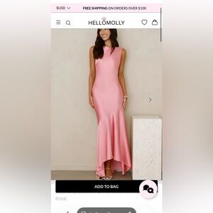Hello Molly Blush Pink High-Low Mermaid Dress
